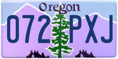 OR license plate 072PXJ