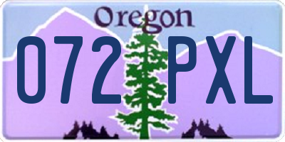 OR license plate 072PXL