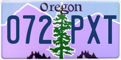 OR license plate 072PXT