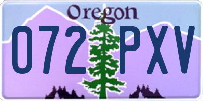 OR license plate 072PXV