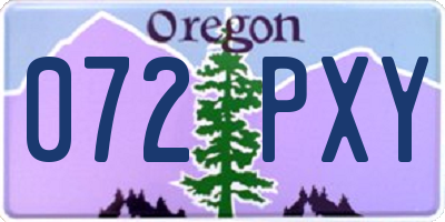 OR license plate 072PXY