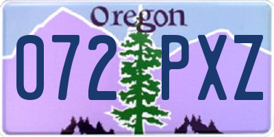 OR license plate 072PXZ