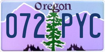 OR license plate 072PYC