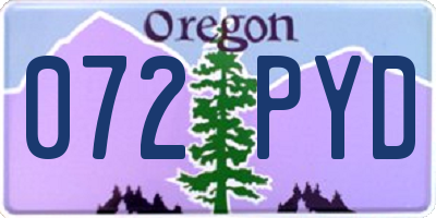 OR license plate 072PYD