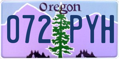 OR license plate 072PYH
