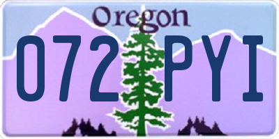 OR license plate 072PYI