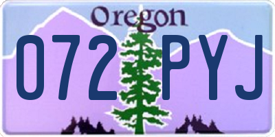 OR license plate 072PYJ