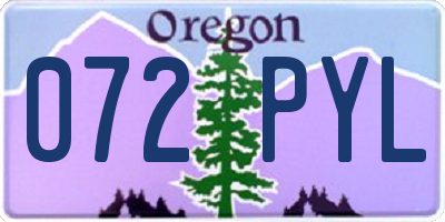 OR license plate 072PYL
