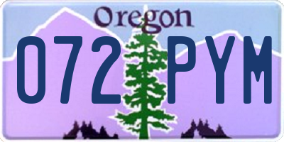 OR license plate 072PYM