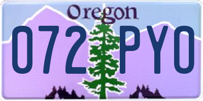 OR license plate 072PYO