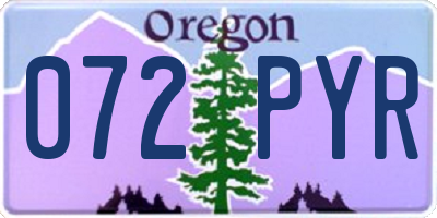 OR license plate 072PYR