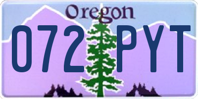 OR license plate 072PYT