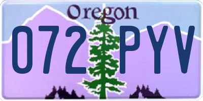 OR license plate 072PYV
