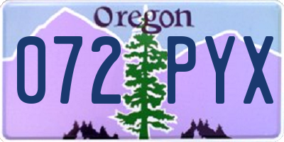 OR license plate 072PYX