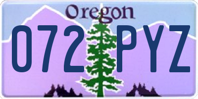 OR license plate 072PYZ