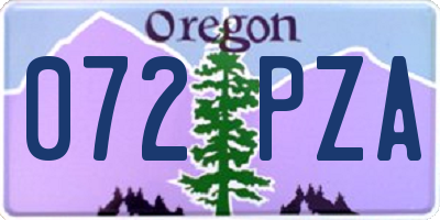 OR license plate 072PZA