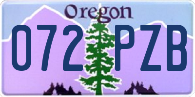 OR license plate 072PZB