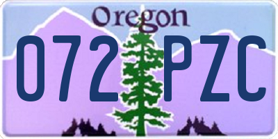 OR license plate 072PZC