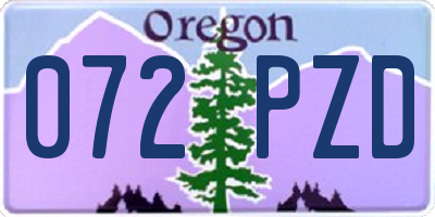 OR license plate 072PZD