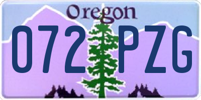 OR license plate 072PZG