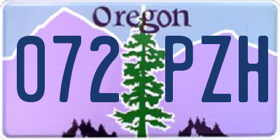OR license plate 072PZH