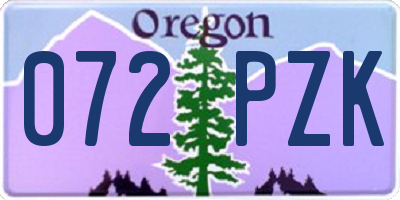 OR license plate 072PZK