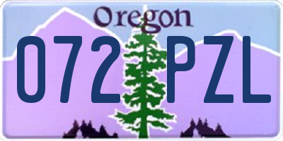 OR license plate 072PZL