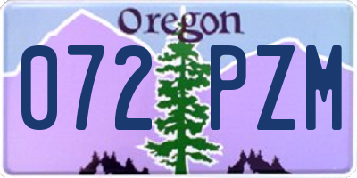 OR license plate 072PZM
