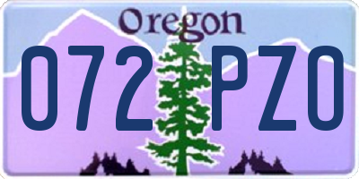 OR license plate 072PZO