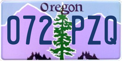OR license plate 072PZQ