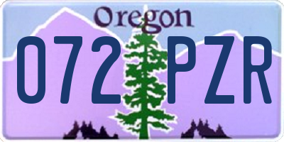 OR license plate 072PZR