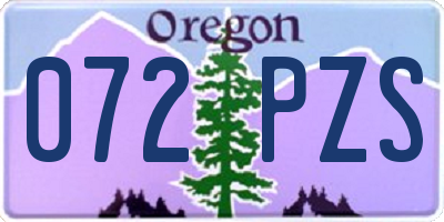 OR license plate 072PZS