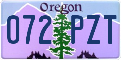 OR license plate 072PZT