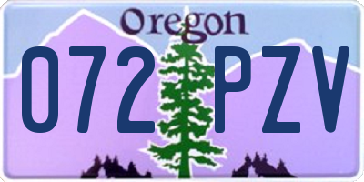 OR license plate 072PZV