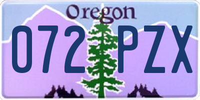 OR license plate 072PZX