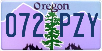 OR license plate 072PZY