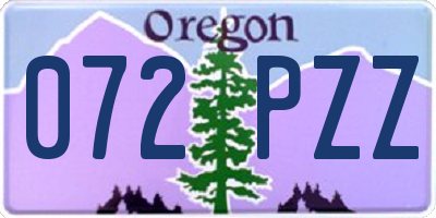 OR license plate 072PZZ