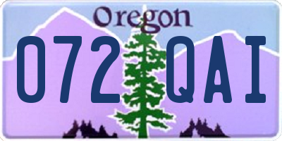 OR license plate 072QAI