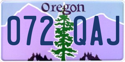 OR license plate 072QAJ