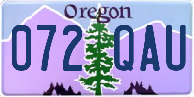 OR license plate 072QAU