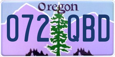 OR license plate 072QBD