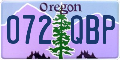 OR license plate 072QBP