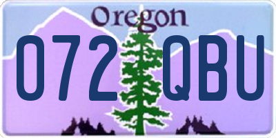 OR license plate 072QBU
