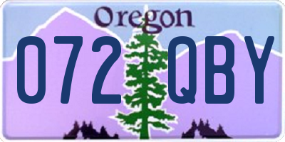 OR license plate 072QBY