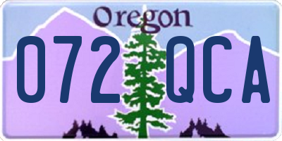 OR license plate 072QCA