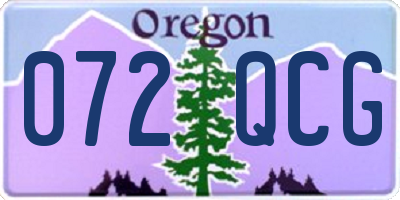 OR license plate 072QCG