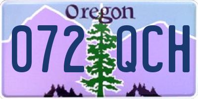 OR license plate 072QCH