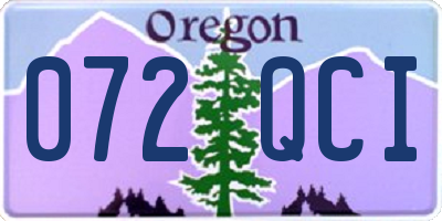 OR license plate 072QCI
