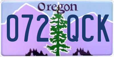 OR license plate 072QCK