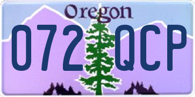 OR license plate 072QCP
